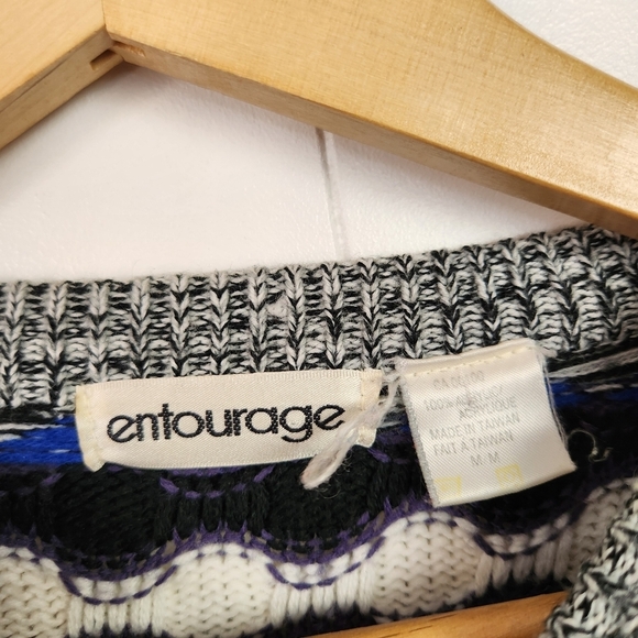 Vintage 3D Knit Coogi Style 90s Neon Knit Sweater Mens Streetwear Hip Hop retro - Picture 7 of 11